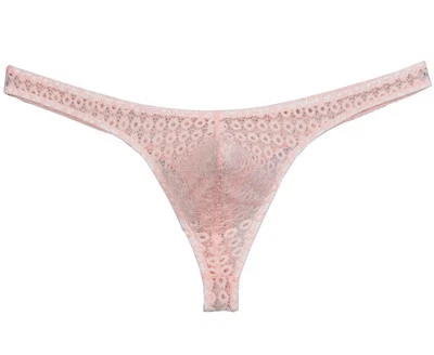 Men Pouch G-string Thong T-back Lace Tangas Underwear Posing Mesh Thongs - Image 1 of 4