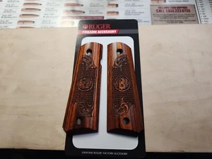 Cocobolo grips Ruger Checkered & Engraved laser etched new upgrade your SR1911 - Picture 1 of 4