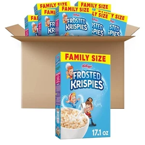 Kellogg's Frosted Krispies Breakfast Cereal, Kids Snacks, Baking 8 Boxes - Picture 1 of 8