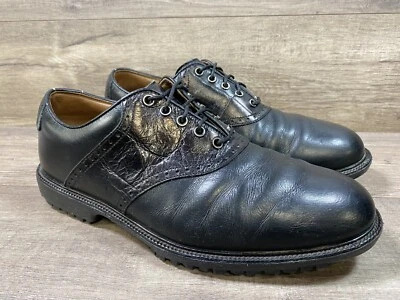 FootJoy FJ Professional 57037 Black Croc Print Leather Golf Shoes Mens Size 8.5W - Image 1 of 4