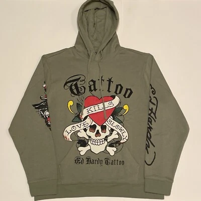 ED HARDY LOVE KILLS SLOW SKULL SUDADERA CON CAPUCHA (XL) Foto 1 de 4