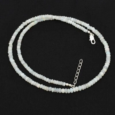 20" Ethiopian Opal Faceted Rondelle Beads, Ethiopian Opal Rondelles Necklace - Image 1 of 4