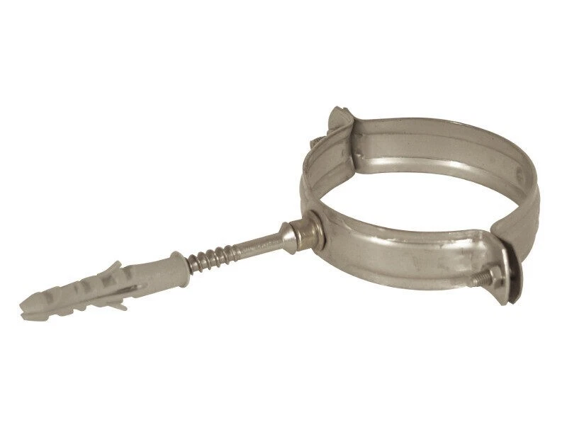 Fermatubo collare per pluviale in acciaio inox completo di tassello spess. 15/10 - Immagine 1 di 1