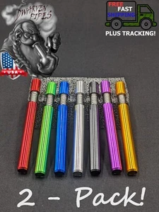 2 Pack: 3 3/8" Self Cleaning Spring One Hitter Tobacco Smoking Pipe Metal - Picture 1 of 4