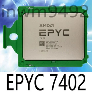 AMD EPYC 7402 24 cores 48 threads 2.8GHZ up to 3.35GHZ 180wcpu processor - Picture 1 of 1