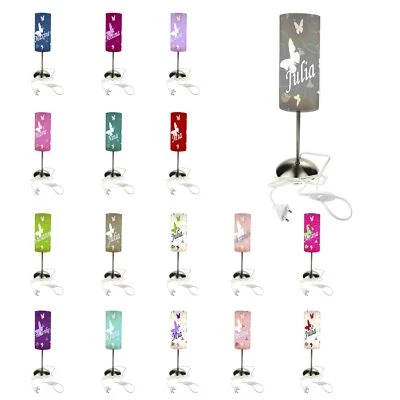 Kinder Kinderzimmer Nachttischlampe mit Namen Kinderlampe Tischleuchte Schmetter - Bild 1 von 4