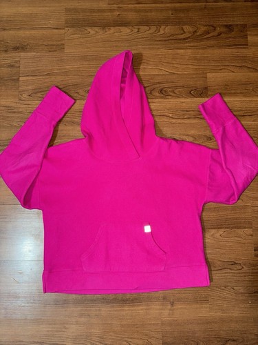 UNDERCOVER Victoria's Secret VSX Sport Rosa Fleece Pullover Felpa Crop Hoodie Taglia L