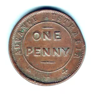 Australia Token. Advance Australia - Whitty & Brown 1d.. Sydney NSW. gVF/F+ - Picture 1 of 2