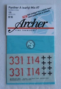 Archer 1/35 Panther Ausf.A Markings Mix #7 I./Pz.Rgt.4 Italy 1944 AR35165 - Picture 1 of 1