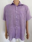 Coast XL Purple Pure Linen Shirt Short Sleeve Pocket Button Up
