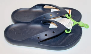 NWT Crocs Adults Unisex Navy Blue Flip Flop Sandals sz M 10 W 12 - Picture 1 of 8