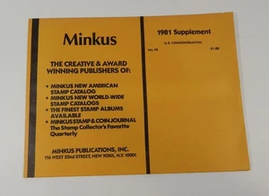 Minkus EE. UU. Conmemorativos No. 32 páginas de álbum de estampillas complementarias 1981 - Imagen 1 de 2