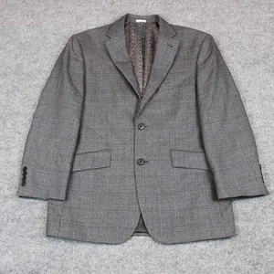 Joseph Abboud Suit Blazer Sport Coat Jacket 40S Gray Windowpane Wool - Picture 1 of 15
