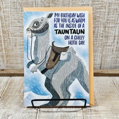 Tarjeta de felicitación de cumpleaños Hallmark 5x7 Star Wars Tauntaun azul Disney Foto 1 de 4