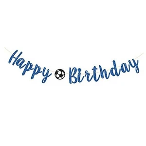 Soccer Happy Birthday Banner, Soccer Birthday Banner, Sport Football Theme - Picture 1 of 7