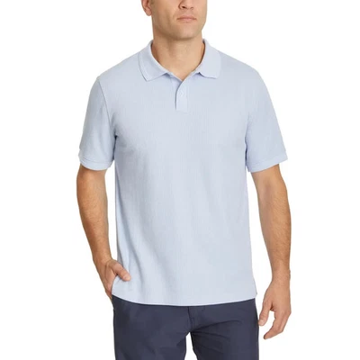Suéter polo masculino Marc New York, azul claro, tamanho médio - Imagem 1 de 4