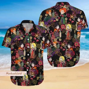 Camisa Halloween Hocus Pocus 3d Hawaiana Estampado Completo Día del Padre Regalo Mejor Precio - Imagen 1 de 3