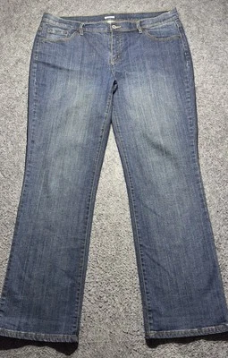 Liz Claiborne Stretch Women's 16R Dark Wash Blue Denim Straight Leg Jeans - Image 1 of 4
