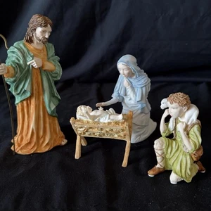 Coalport Krippe 4-teilig - Maria, Josef mit Stab, Jesuskind, Hirte - Bild 1 von 4