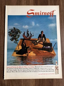 Vintage 1968 Smirnoff Wodka hält die blutige Mary auf Kurs Paar gestrandet Anzeige - Bild 1 von 2