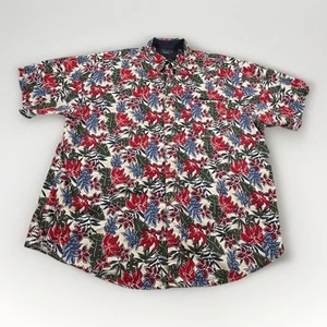 Vintage Trader Bay Shirt Men's 2XL Flower Pattern Button Up Short Sleeve (A28) - Picture 1 of 4
