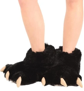 Lazy One Unisex Plush Furry Paw Slippers Bear Size Medium Kid 13-3 NWT - Picture 1 of 11