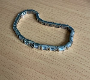 Silver Cubic Zirconia Tennis bracelet / 19cm Long - Picture 1 of 6