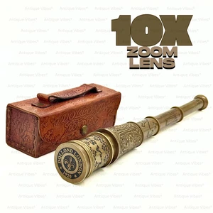 Telescopio Lente Zoom Estilo Antiguo Edición Pirata Estuche de Cuero Hecho a Mano Idea de Regalo - Imagen 1 de 6