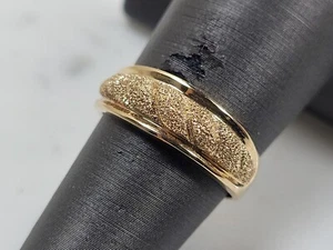 Womens Vintage Estate 14k Gold Modernist Textured Band Ring, 2.8g - Picture 1 of 5