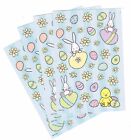 4 Sheets EASTER Scrapbook Stickers! BUNNY Chick Eggs Flowers!
