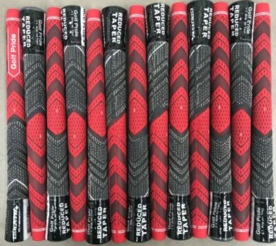 GOLFCLUB_US Golf Pride 13PCS MCC Plus 4 Golf Club Grips Standard / Midsize Grey/Red US New