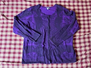 Isaac Mizrahi Live! Paisley Printed Cardigan Size 3XL A4 - Picture 1 of 8