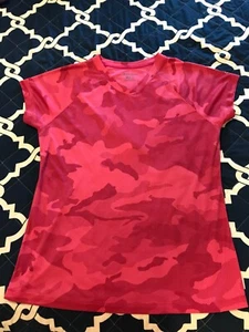 Champion Women's Running V-Neck Shirt Short Sleeve -  XL RED CAMOUFLAGE - Picture 1 of 4