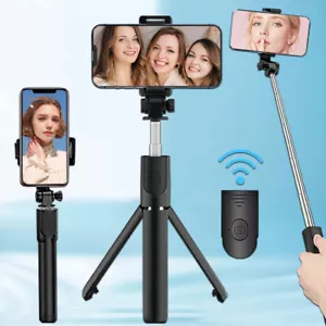 Portable Selfie Stick Handheld Tripod with bluetooth Remote for IPhone-Android - Picture 1 of 12
