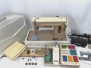 SERVICED Heavy Duty Vtg Singer 404 Sewing Machine Slant Needle Case Accessories - Picture 1 of 24