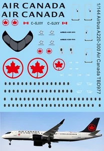 1/144 Decals per Airbus A220 - 300 Air Canada Livery TBD977 - Picture 1 of 1