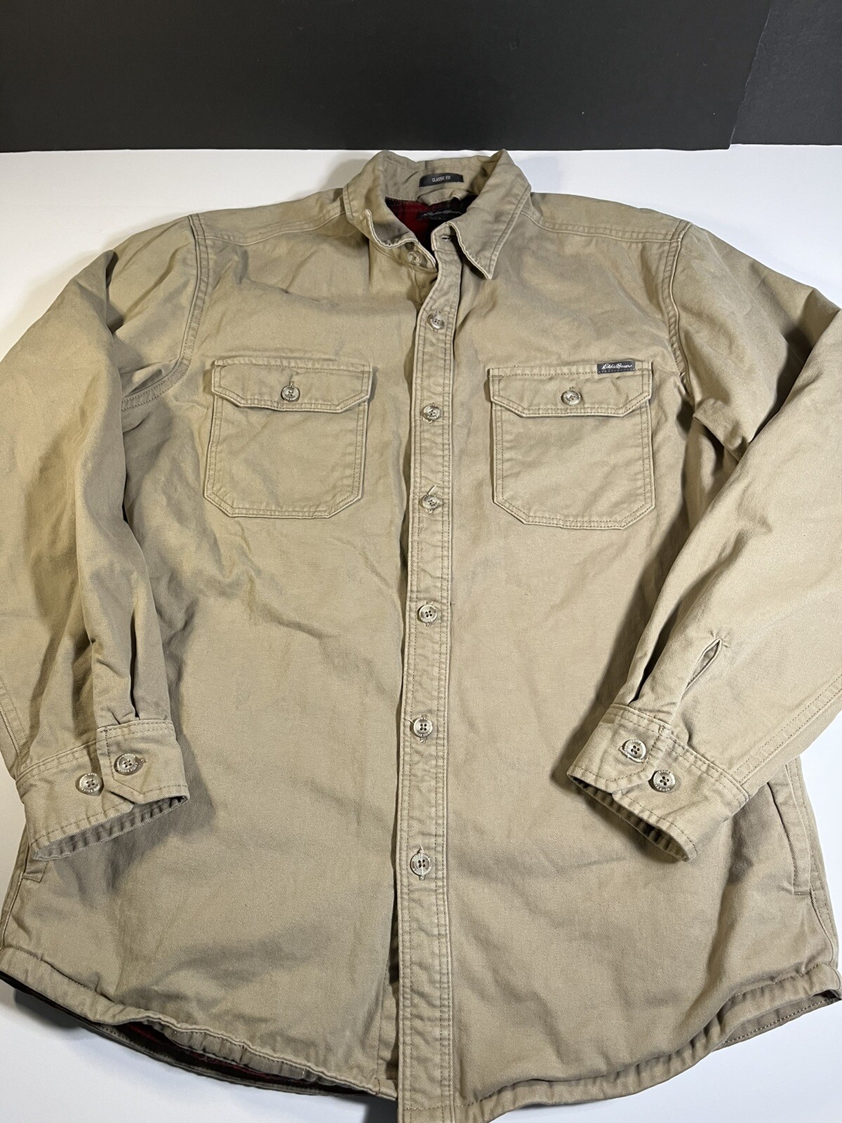 Eddie Bauer Shirt Mens Sz Medium Tan 