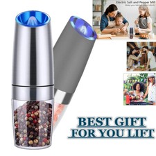 Electric Auto Gravity Sensor Salt and Pepper Grinder Mills Adjustable Coarseness