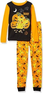 Pokemon 2 PC Halloween Long Sleeve Tight Fit Cotton Pajama Set Boy Size 6 8 10 - Picture 1 of 1