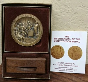 Commission On The Bicentennial US Constitution 1787 1987 Bronze Medal 3” Dia - Picture 1 of 7