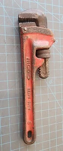 RIDGID 8" Heavy Duty Pipe Wrench Ridge Tool Co. Elyria, Ohio USA ๐บ๐ธ - gwT - Picture 1 of 12