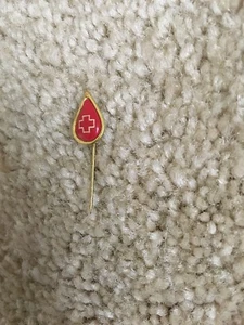 RED CROSS Donor Straight Pin Blood Drop Vintage - Picture 1 of 5