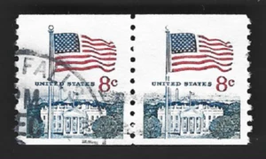 Scott# 1338G Flag & White House H. Pair with CDS cancel - (A-1) - Picture 1 of 2