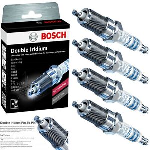 4 Bosch Double Iridium Spark Plug For 1996-1998 CHRYSLER SEBRING L4-2.4L