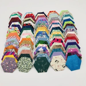 Lote de 100 hexágonos de tela basados de 3/4 pulgadas para EPP 100 % algodón - Imagen 1 de 6