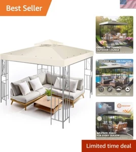 8x8 Ft Canopy Replacement - Water Resistant, UV30+ Double Tier Design - Picture 1 of 11