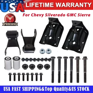 Rear Leaf Spring Hanger Bracket and Shackle Kit For Chevy Silverado GMC Sierra - Picture 1 of 13