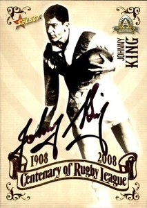 Signed 2008 St George Dragons NRL Select Centenary Card - Johnny King - Foto 1 di 3