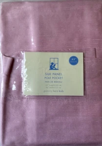 Pottery Barn Kids Sailcloth Panel Pole Pocket Curtain 63" x 44" NIP Pink~ Silk - Picture 1 of 3