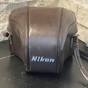 Étui pour appareil photo Nikon F en cuir avec sangle pour reflex Nikon, marron fabriqué au Japon - Photo 1/12